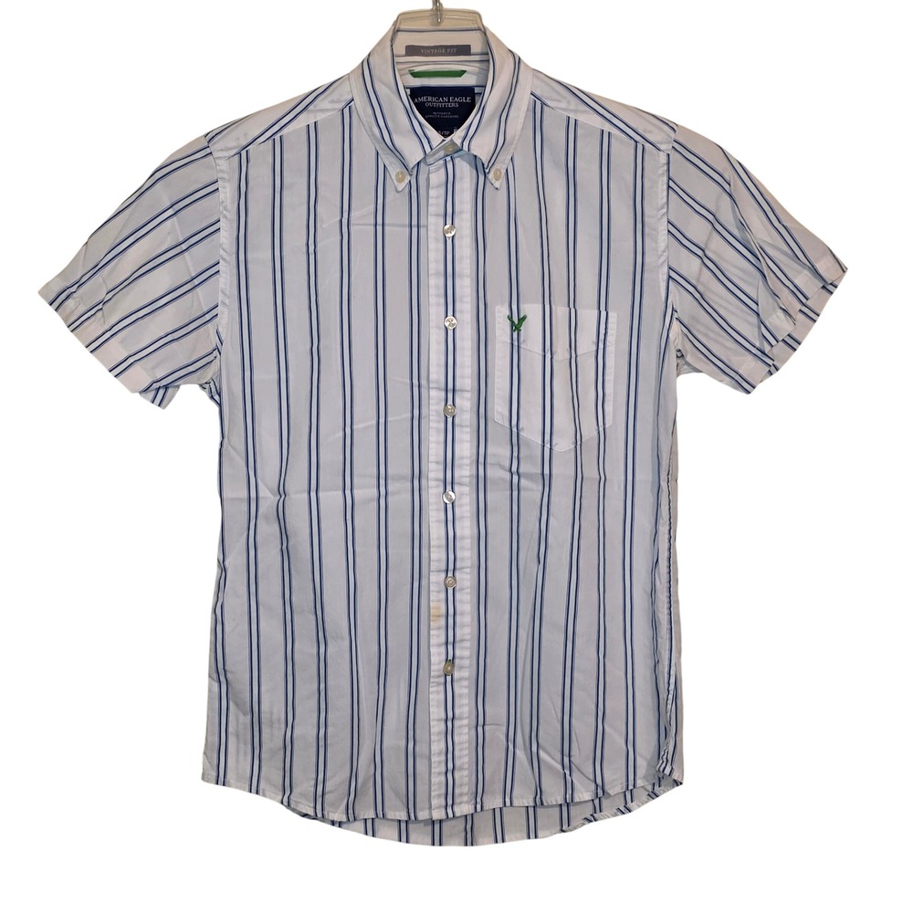 American Eagle Outfitters Mens Short Sleeve Button Down Shirt Y2K Vintage Fit XS